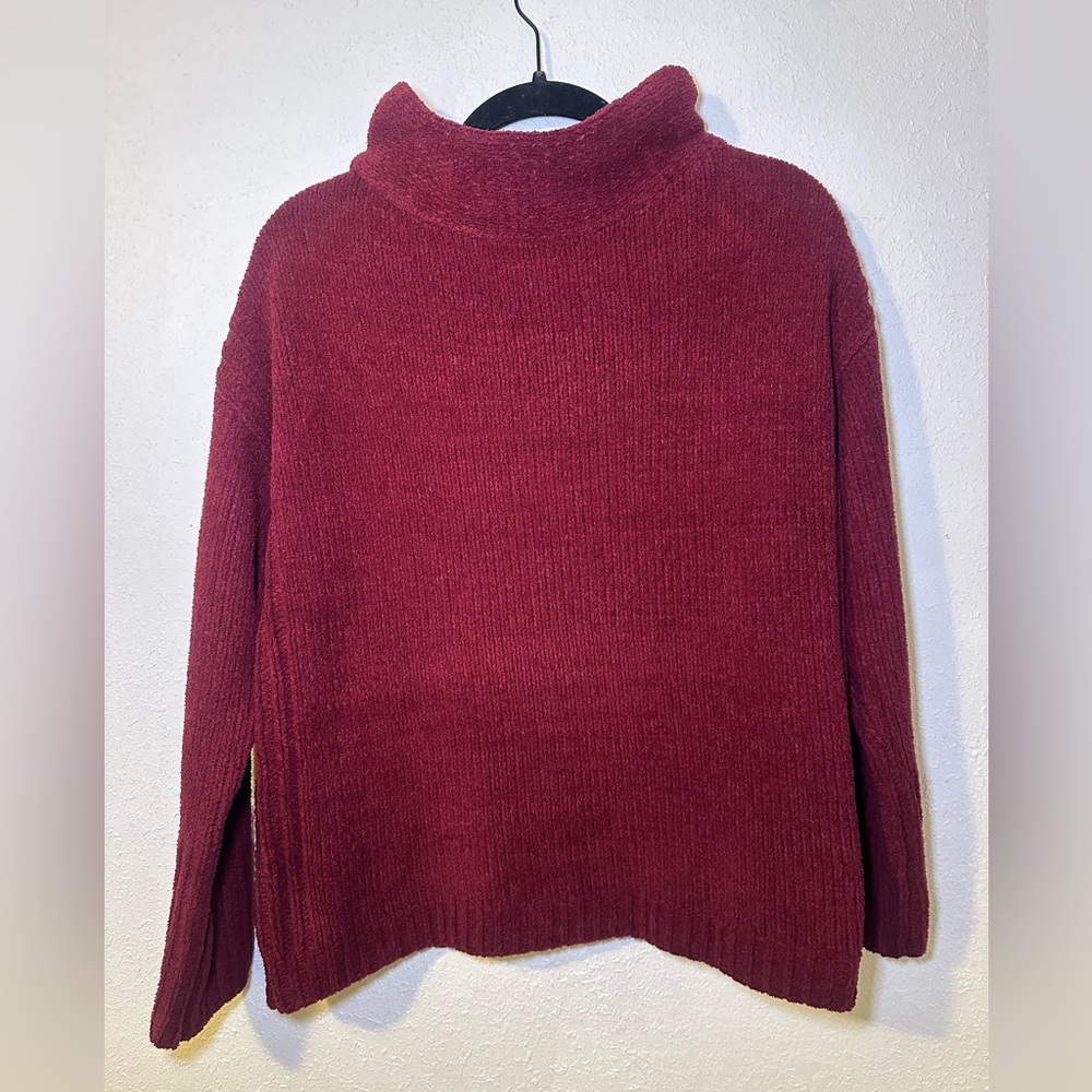 Catherine Malandrino Women Burgundy Medium Long Raglan Sleeve Sweater